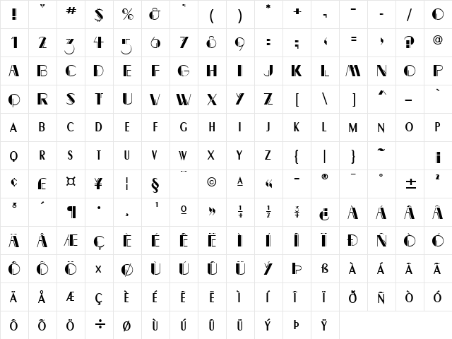 Flapper Normal  glyph index