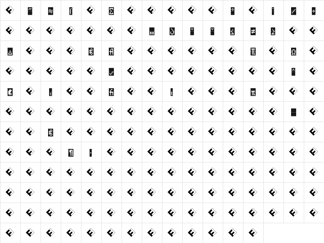 CallFourS-NegativExp Regular  glyph index