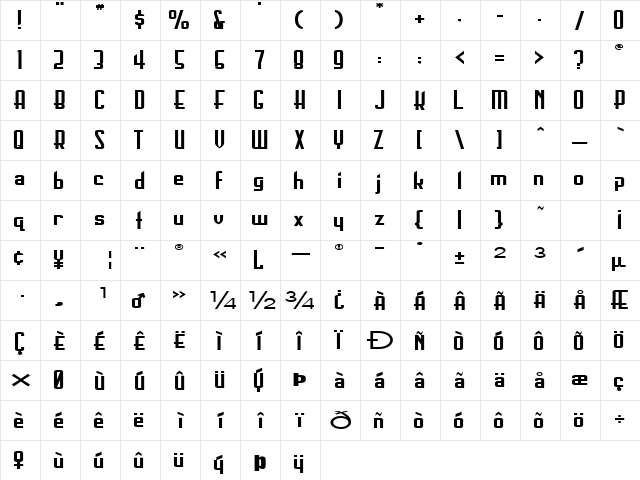 Boasting Regular  glyph index