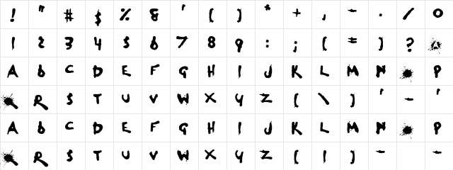 Dog Rough Regular  glyph index