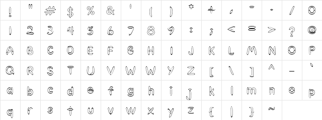 LD Links Regular  glyph index