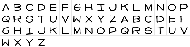 Imperfect font Regular  glyph index