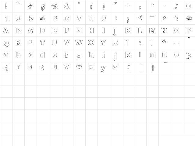 Principal Skinner 1 Regular  glyph index