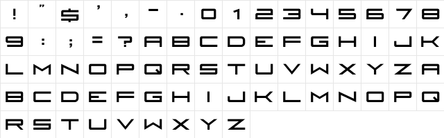 Fireye GF Headline Regular  glyph index