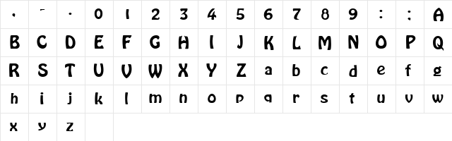 Hobo Regular  glyph index