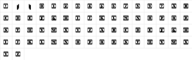 Film Letters Regular  glyph index