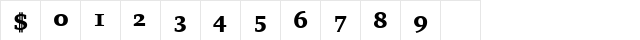 Charter BlkAlt BT Black Alternate  glyph index
