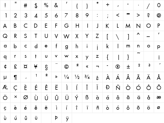 KudosRomanSSK Regular  glyph index