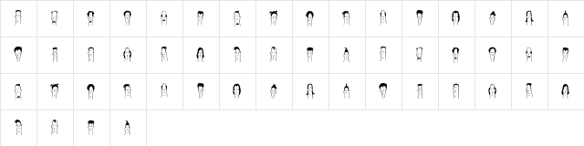 Headed Regular  glyph index