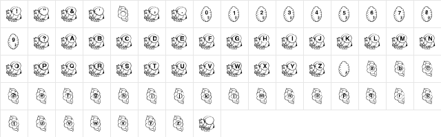New Regular  glyph index