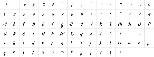 Eaglese Pro Regular  glyph index