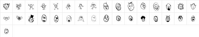 Crud Heads Normal  glyph index