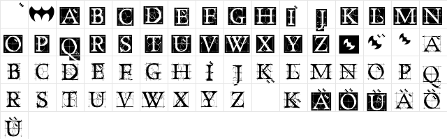 DancingVampyrish Regular  glyph index