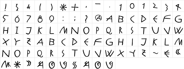 AntikAlphaBeta-Bold Regular  glyph index