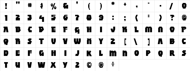 CCAchtungBaby Medium  glyph index