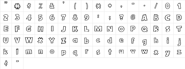 0 Toon Block DNA Regular  glyph index