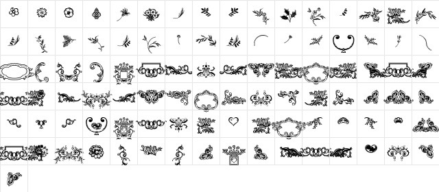 Dingleberries Regular  glyph index