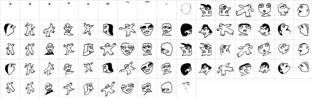 FacesTypes Regular  glyph index