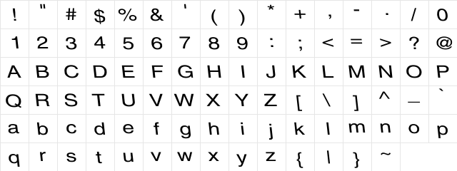 SchnellerMedium Wd Regular  glyph index