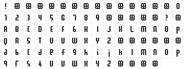 Xefus Regular  glyph index