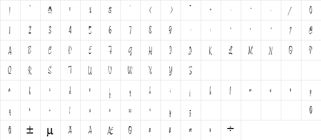 Maidstone Regular  glyph index