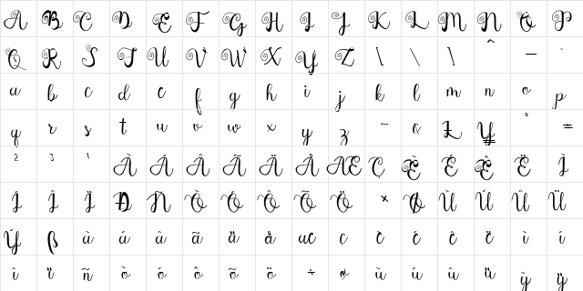 Northern Europe Regular  glyph index