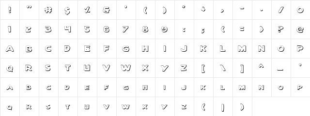 Quartermain Outline Outline  glyph index