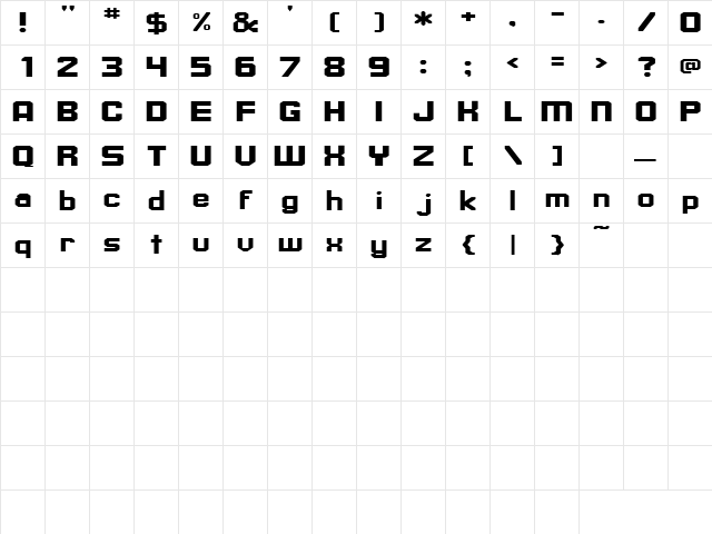 Marathon 3 Regular  glyph index