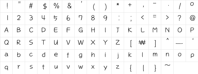 MDEasop Regular  glyph index