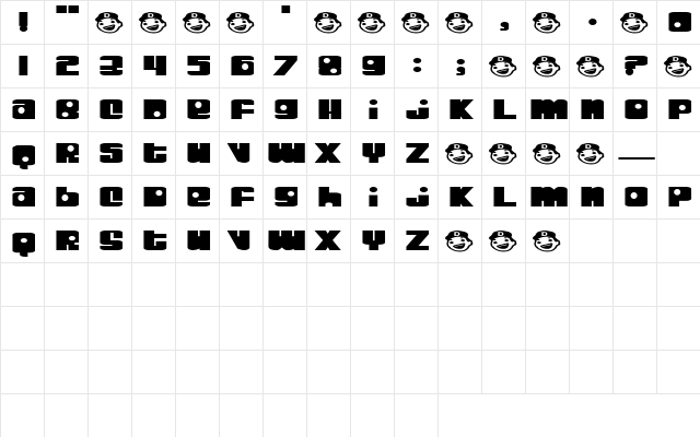 Riviera Regular  glyph index