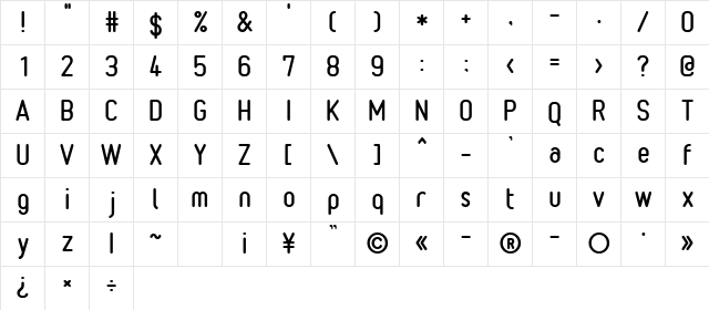 232MKSD RoundMedium  glyph index