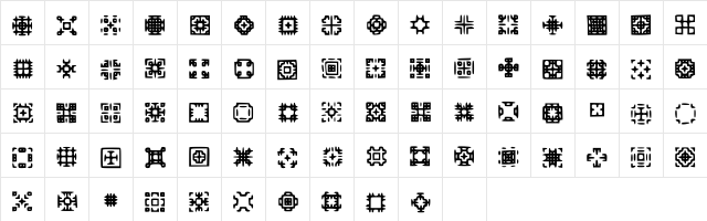 Glypha Regular  glyph index