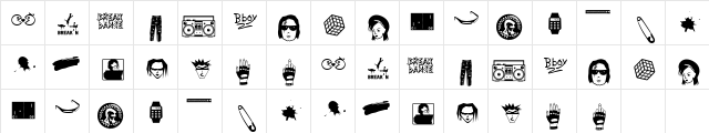 Awesome 80's BV Regular  glyph index