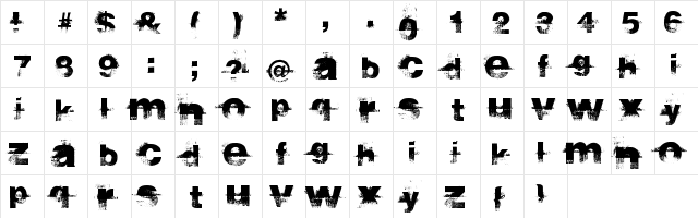 sidewalk Regular  glyph index