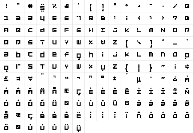LuggageBroken Heavy  glyph index