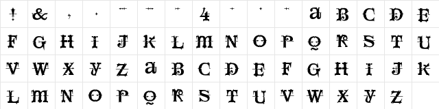 LushUs Regular  glyph index