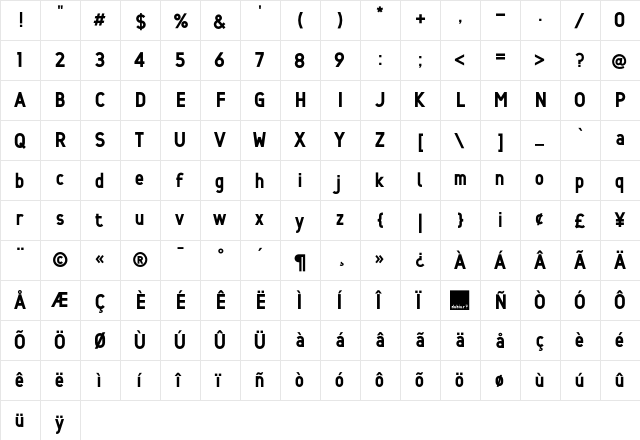 Min Four  glyph index