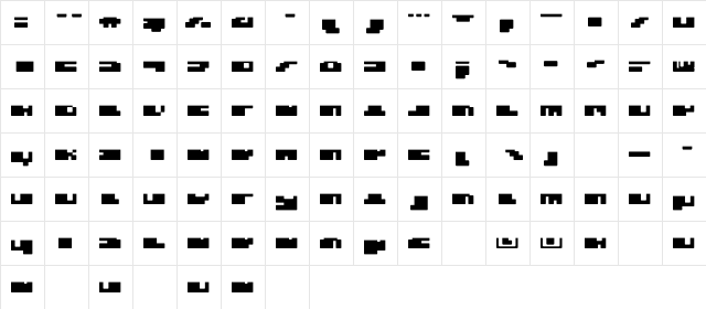 DS PTRLDizel05 Regular  glyph index
