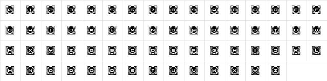 Compare Regular  glyph index