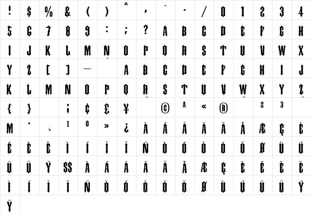 OriginExpand Normal  glyph index