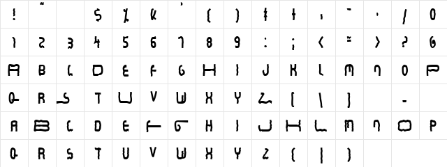 Commercial Regular  glyph index