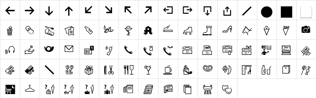 TransitPict-Three Medium  glyph index