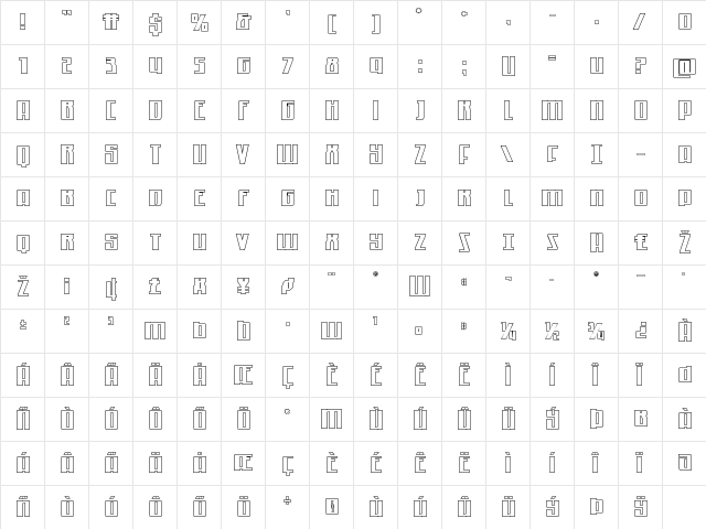 Quantum of Malice Outline Regular  glyph index