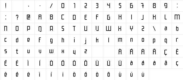 Elegante Normal  glyph index