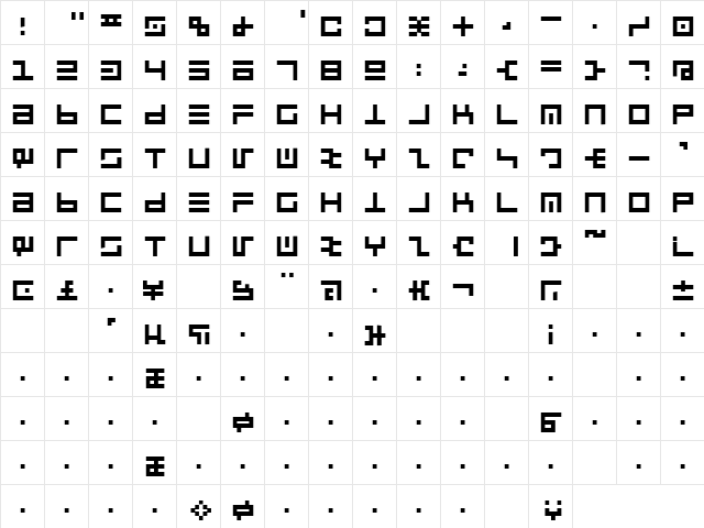Take The Money 1 Regular  glyph index