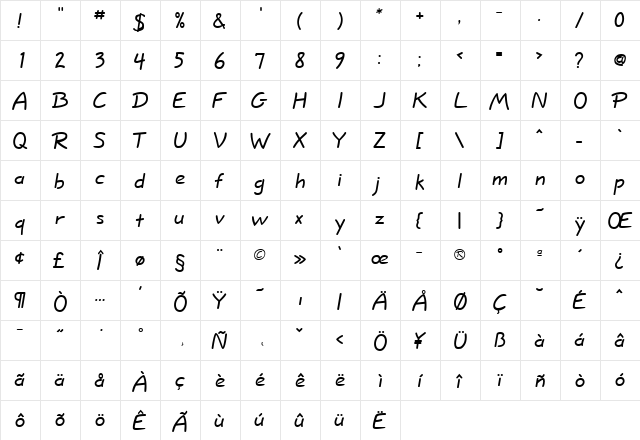 JottFLF-Bold.98 98  glyph index