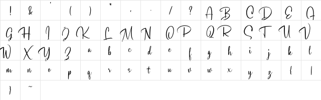 Soulgates Demo Regular  glyph index