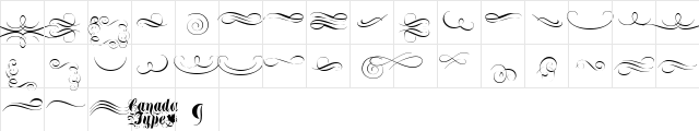 Ambassador Script Flourishes Regular  glyph index