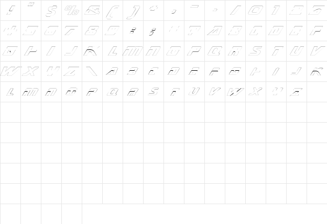 MarinerExtendedOutline Regular  glyph index