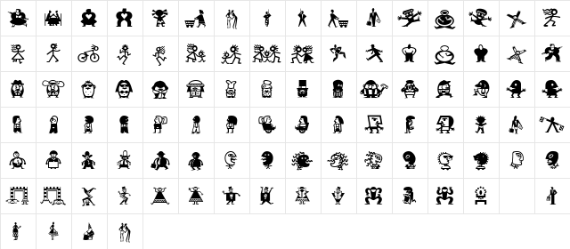 MiniPics LilFolks  glyph index